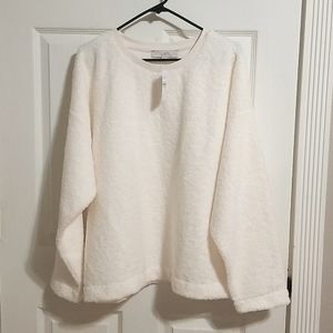Cozy Sherpa Sweatshirt by Loft XXL cream color